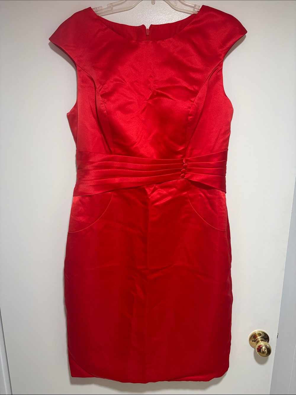 NWOT- new Women’s Red Satin Sheath Dress